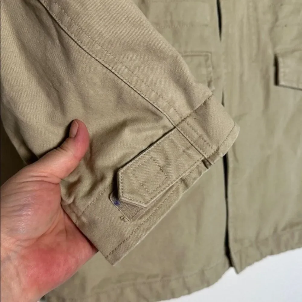 Gap Utility Military Canvas Jacket Boys Youth XXL Pockets Collard Khaki Lined